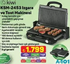 KİWİ KSM-2453 IZGARA VE TOST MAKİNESİ KİWİ KSM-2453 IZGARA VE TOST MAKİNESİ